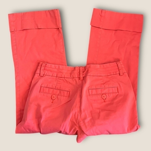 Vintage Y2K Old Navy Mid Rise Capri Straight Leg Pant Coral 4 - Picture 2 of 5